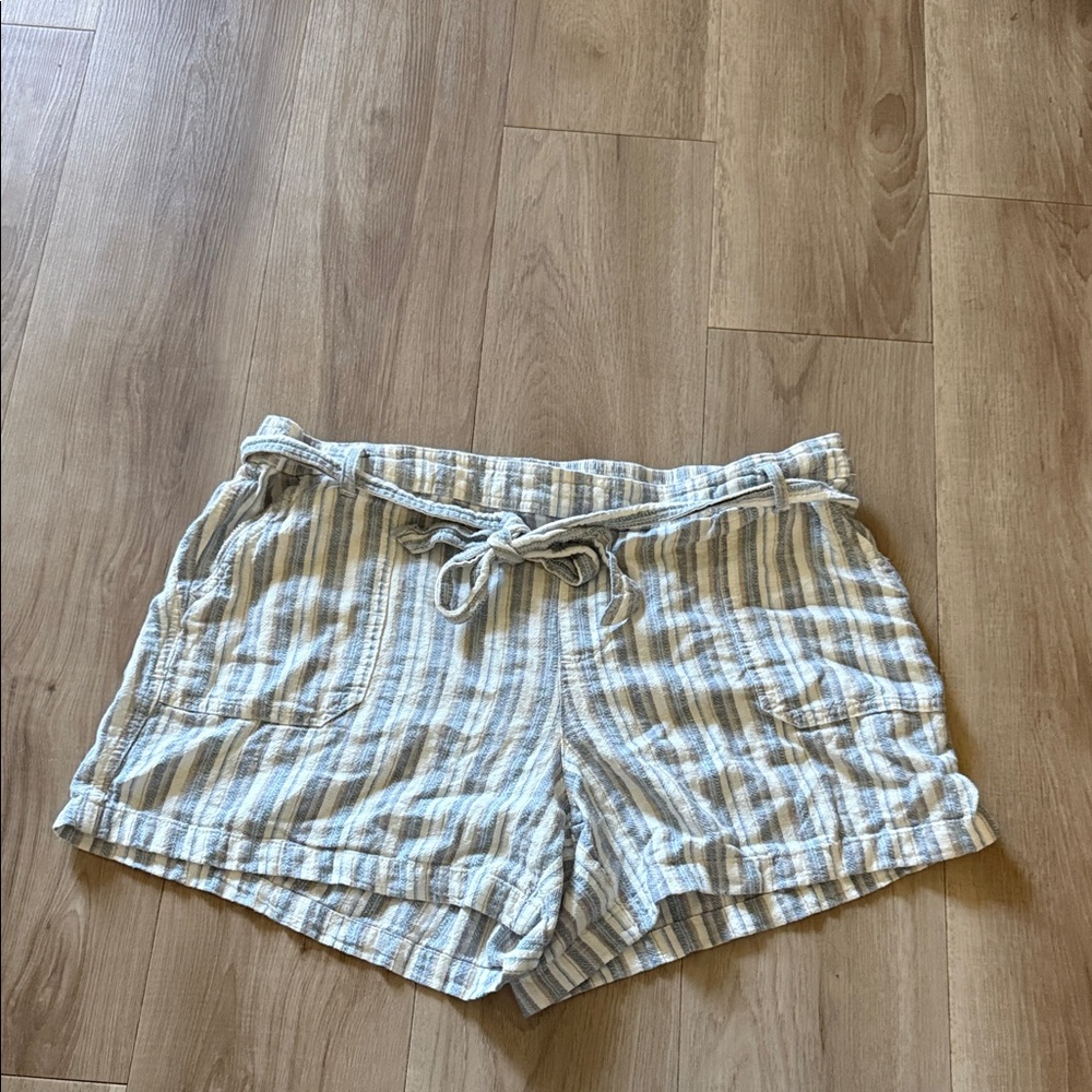 Striped Blue and White Women's Cargo Shorts